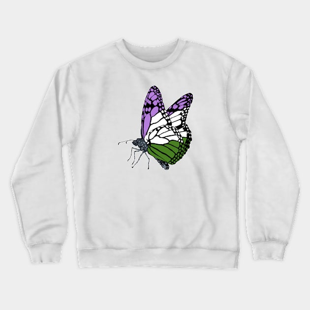 Genderqueer Butterfly Crewneck Sweatshirt by theartfulscientist